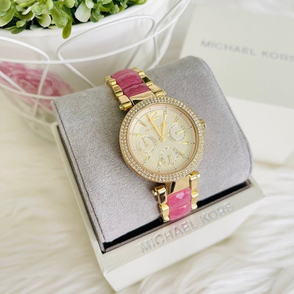 Michael Kors Mini Parker Two-Tone Stainless Steel Watch. Factory Refurbished